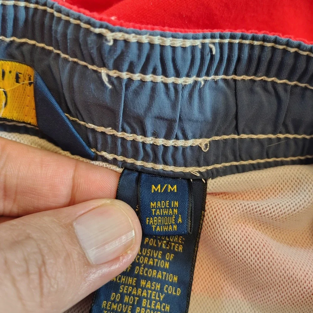 Polo Ralph Lauren Mens Red Swim Trunks Mesh Lined Drawstring Shorts Size Medium